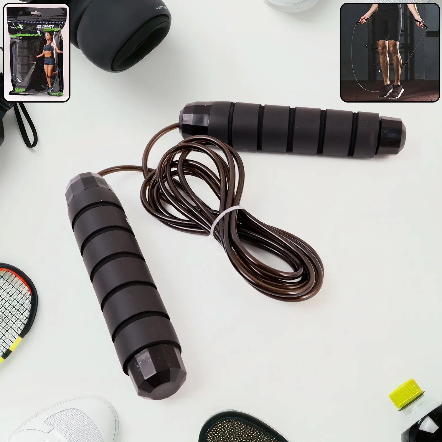 High-Speed Skipping Rope with Foam Padded Handles (1 Pc) High-Speed Skipping Rope with Foam Padded Handles (1 Pc)